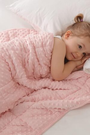 Weighted Blanket Twin 5lbs (36"×48" Pink) Minky Weighted Throw Blanket Heavy Blanket