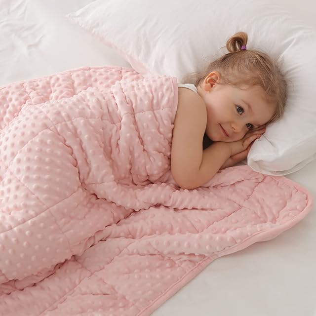 Weighted Blanket Twin 5lbs (36"×48" Pink) Minky Weighted Throw Blanket Heavy Blanket
