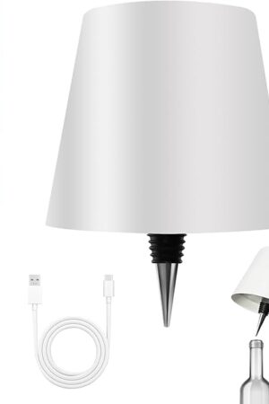 2025 New Wireless Bottle Lamp - LED Bottle Lights for Liquor & Wine Bottles, Cordless Lampshade, Whiskey Bottle Top Light, Bottle Stopper Night Light Kit, Rechargeable 3-Tone Touch-Dimmable