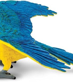 The Safari Ltd. Blue and Gold Macaw Figurine - Detailed 4.5" Plastic Bird Figure - Educational Toy for Boys, Girls, and Kids Ages 3+
