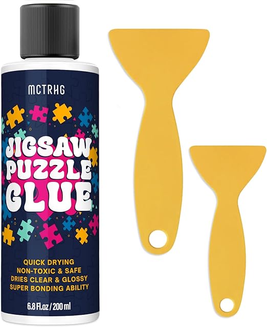 The Jigsaw Puzzle Glue Clear, 200ML Puzzle Frame Kit for Adults with Applicators, Easily Preserves Finished Puzzles, Non-Toxic, Quick-Dry & Water-Based Anime Puzzle Saver for 3000/4500/5000 Pieces