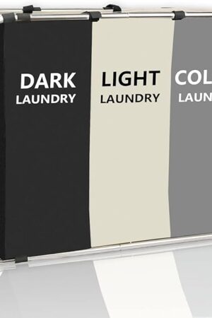 180L Laundry Basket Sorter, Large 3 Section Collapsible Laundry Hamper for Laundry Room Organization, 28" x 21"x 15" Dirty clothes Hamper Bag for Bedroom Blanket Storage Organizer (3 Section Black)