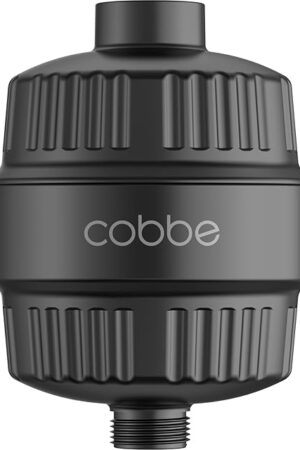 Cobbe HD HEAVY DUTY High Output Shower Filter – 99% REMOVAL Shower Head Filter for Hard Water, Heavy Metals, Chlorine and Harmful Substance, Improve your skin and hair - Black