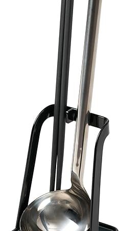 YAMAZAKI Home 2249 Tower Ladle Holder-Lid Stand for Utensils in Kitchen, Black 2248-P