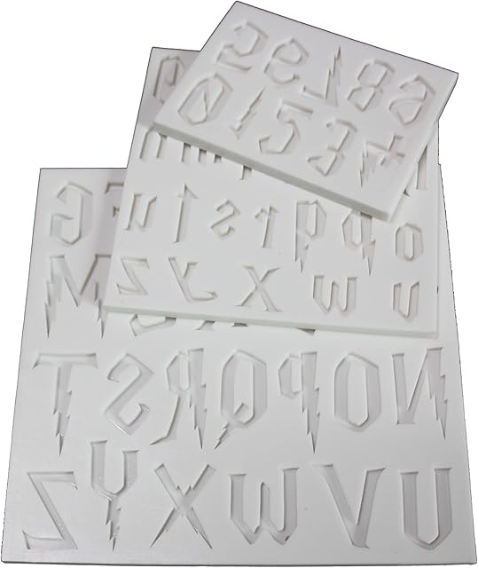 3-Piece Silicone Mold Set for Magical Lightning Shaped Letters and Numbers - Ideal for Fondant Cakes, Chocolate, Resin Crafts, Gumpaste, DIY Crafts Creation