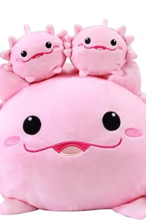 Axolotl Plush Cute Axolotl Stuffed Animal with 4 Baby Soft Pillow Valentine's, Birthday Gift for Girls Boys Kids Decor