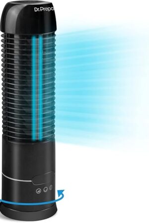 DR.PREPARE 16" Tower Fan, 70° Oscillating Desk Fan, 3 Speeds with Timers, Personal Small Fans, Portable Bladeless Table Fans for Home, Office