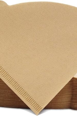 Cone Coffee Filters Size 02, 100 Count 1-4 Cups Unbleached V02 Disposable Coffee Filter Paper, Compatible with Conical Shaped Pour Over Coffee Dripper and Drip Coffee Maker