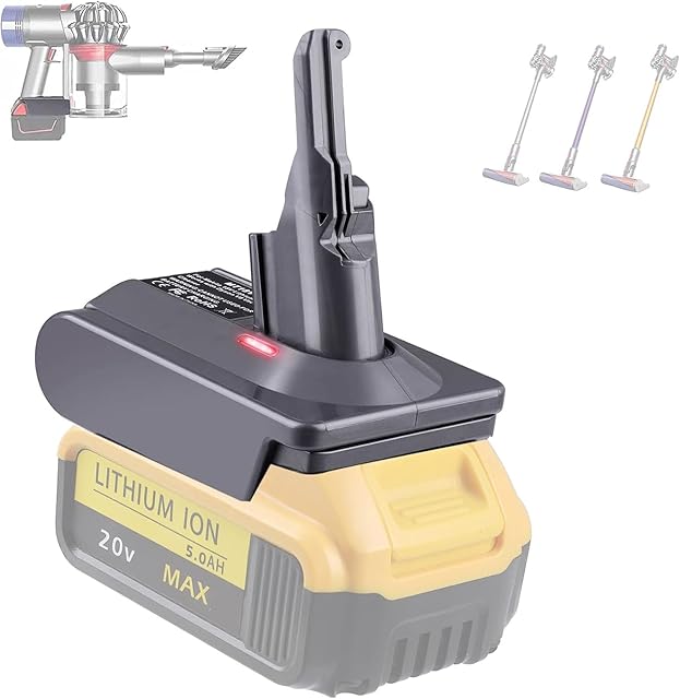 Adapter DW20V8 for Dewalt 20V Lithium Battery Converted to Replace for Dyson V8 Battery, Works with Dyson V8 Series Animal Absolute Vacuum Cleaner(Only Adapter)