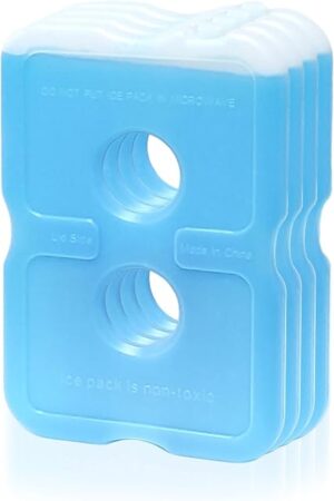 4-Pack Lunch Box Ice Packs，Ice Packs for Lunch Boxes，Small Ice Packs for Lunch Box Reusable for Beach, Camping & Fishing，Icepack Lunch Box (Blue)
