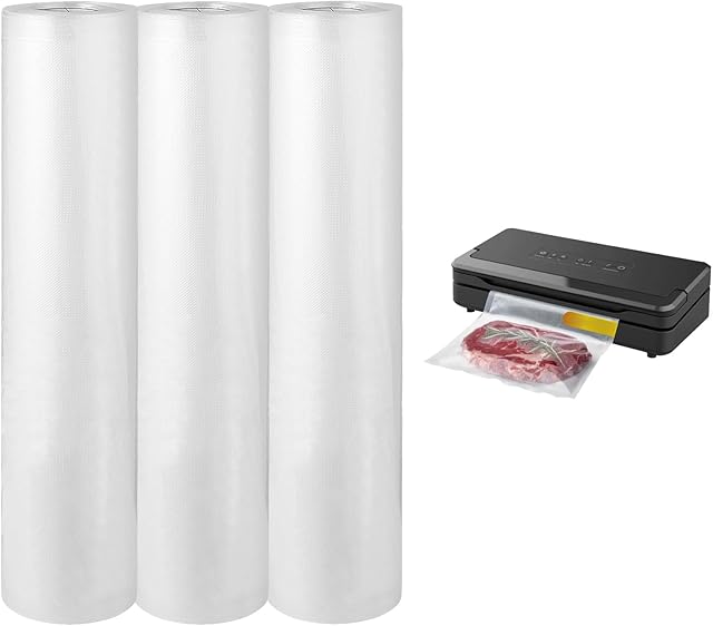 3 Packs Vacuum Sealer Bags (Rolls) Compatible with Anova Culinary Precision Vacuum Sealer, Commercial Grade Vacuum Sealer Bags (11 in x 16.4 ft) BPA Free Food Vac Bags for Food Storage, Sous Vide