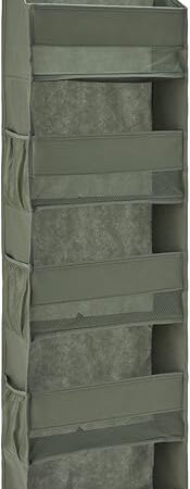 Amazon Basics 5 Tier Over the Door Organizer, Large, 6.4 x 54.5 x 14.9 in, Dark Grey