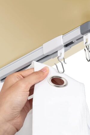 ACMEART Ceiling Curtain Track,Retractable Ceiling Track for Curtains,2.8-5.2ft,Room Divider Curtain Rod,Ceiling Rails Set with Silent Rollers and Hooks for Living room/Bedroom/Shower/RV