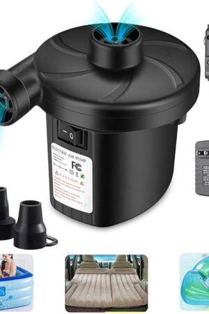Air Pump for Air Mattress, Air Mattress Pump for Inflatables, Quick Fill Inflator Deflator Air Pump Perfect for Outdoor Camping Inflatable Boat Blow Up Pool Water Toy Car Air Bed