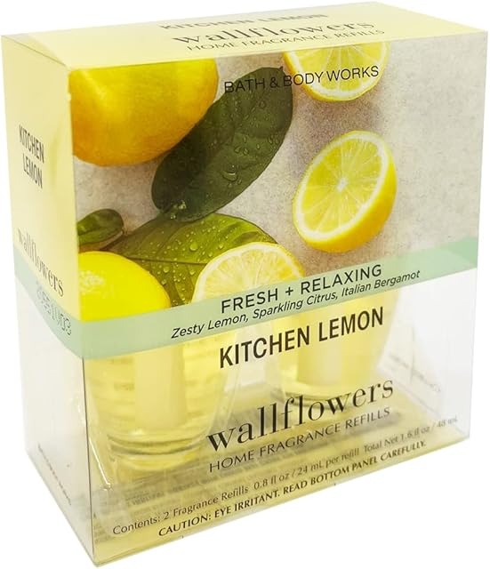 Bath & Body Works Wallflowers Home Fragrance Refill Bulbs 2 Pack Kitchen Lemon