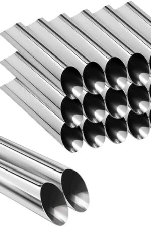 Cannoli Tubes, 5 inch Large Stainless Steel Cannoli Forms Non-stick cream horn Danish Pastry Molds for Croissant Shell Cream Roll Pack of 20 (Cleaning Brush Included)
