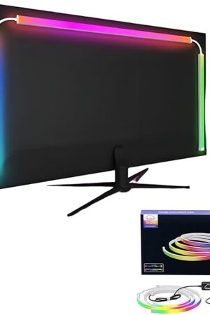 Computer Monitor LED Backlight Strip - Real-Time Screen & Music Sync, USB-Powered RGB Lighting with Splashproof Design, Easy Install for PC/Mac Displays (27 inch)