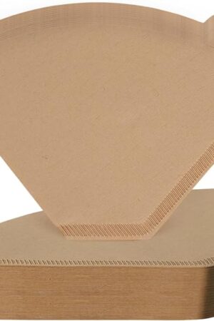 Disposable #4 Cone Coffee Filters, 100pcs Unbleached Wood Pulp Paper, Compatible with Ninja Coffee Maker, 8-12 Cup Capacity