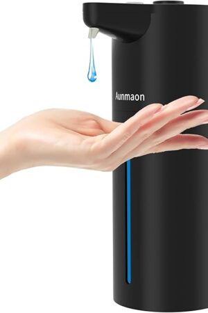 Automatic Soap Dispenser Touchless, Hands-Free, Multi Adjustable Volume, Long Battery Life, Compatible with Thick & Thin Dish/Hand Soap for Bathroom and Kitchen, Easy for Toddlers, Black