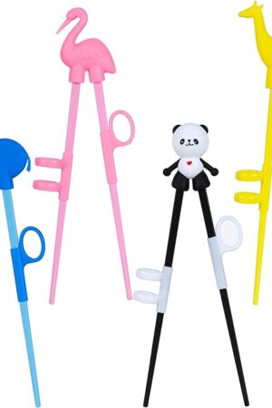4 pcs kid chopsticks, Training Chopsticks for Toddler Beginners Baby Children , training chopsticks with animals.