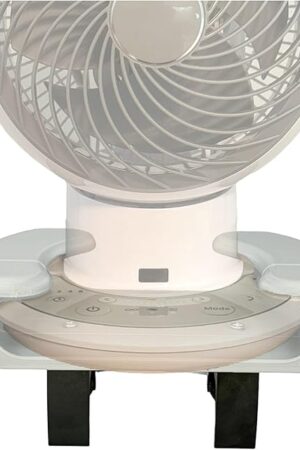 Bunk Buddy Fan Holder for Woozoo Fan, 8.27 Inch Clip-On Dorm Fans Mount (White)