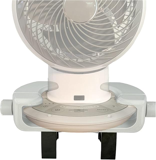 Bunk Buddy Fan Holder for Woozoo Fan, 8.27 Inch Clip-On Dorm Fans Mount (White)