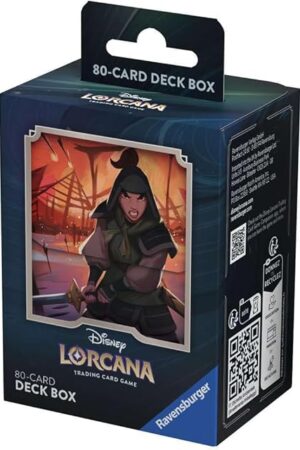 The Ravensburger Disney Lorcana TCG Deck Box featuring Mulan - Soldier in Training by Michael Cookie Niewiadomy | Securely Store 80 Sleeved Cards | Durable & Portable Organizer for TCG Players | Ages 8+
