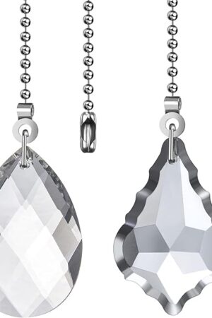 2PCS Ceiling Fan Pull Chains, Premium Fan Pull Chain with 20-inches Extension Chains