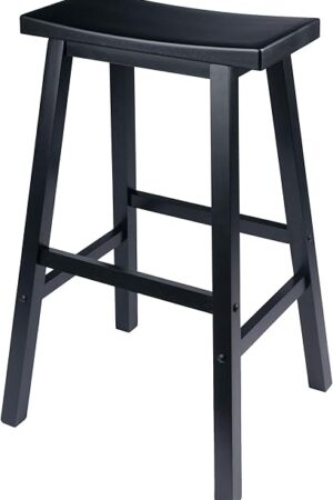 Winsome Satori Saddle Seat Bar Stool, for Kitchen, 29", Black