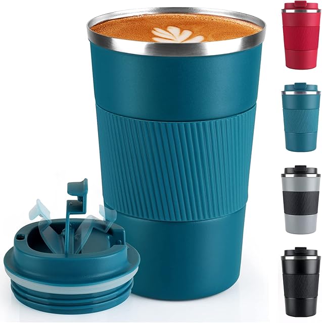 Coffee Mug 12oz - Insulated Travel Mug Spill Proof with Leakproof Lid Vacuum Stainless Steel Travel Coffee Mug Water Tumbler to GO, Reusable Coffee Cup for Men and Women for Hot & Cold Drinks