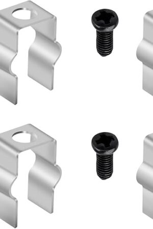 4 Pcs Metal Mount Clips with Screws, Retaining Clips for Robot Vacuum Side Brush, Fit for Shark IQ & AI AV2501S Robot Vacuum and Some Other Models Side Brush, Not Compatible ION Series Modles