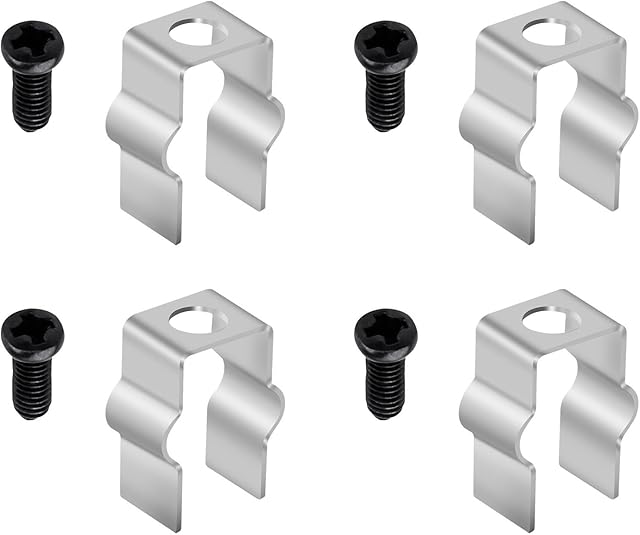 4 Pcs Metal Mount Clips with Screws, Retaining Clips for Robot Vacuum Side Brush, Fit for Shark IQ & AI AV2501S Robot Vacuum and Some Other Models Side Brush, Not Compatible ION Series Modles