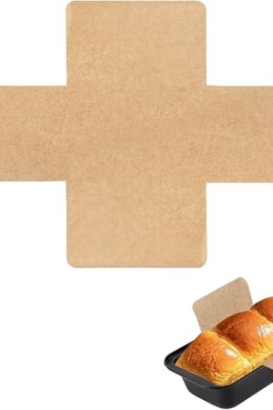 100 Pcs Loaf Pan Liners for Baking Bread 9x5 inches, Pre Formed Parchment Paper for Baking Toast Bread, Cakes, Banana Bread, Disposable Greaseproof Paper, Non-Stick Air Fryer Liner, Brown