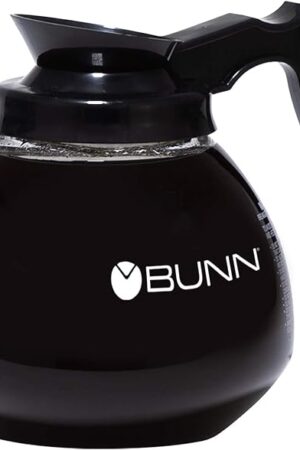 BUNN Glass Commercial 12-Cup Coffee Decanter, Black, 42400.0106