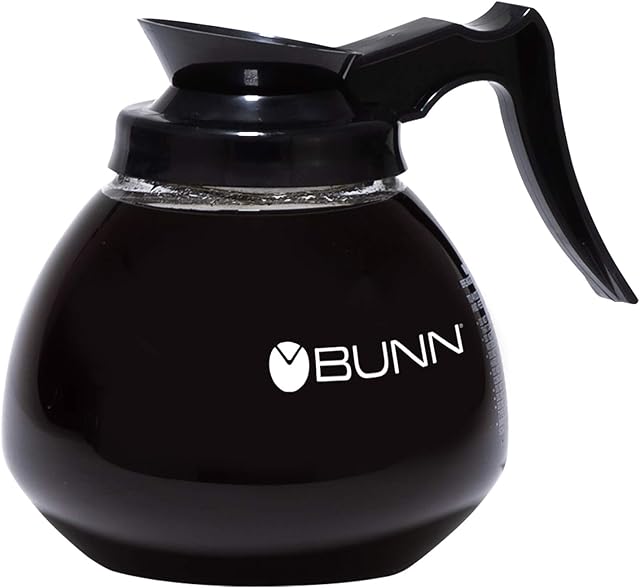 BUNN Glass Commercial 12-Cup Coffee Decanter, Black, 42400.0106