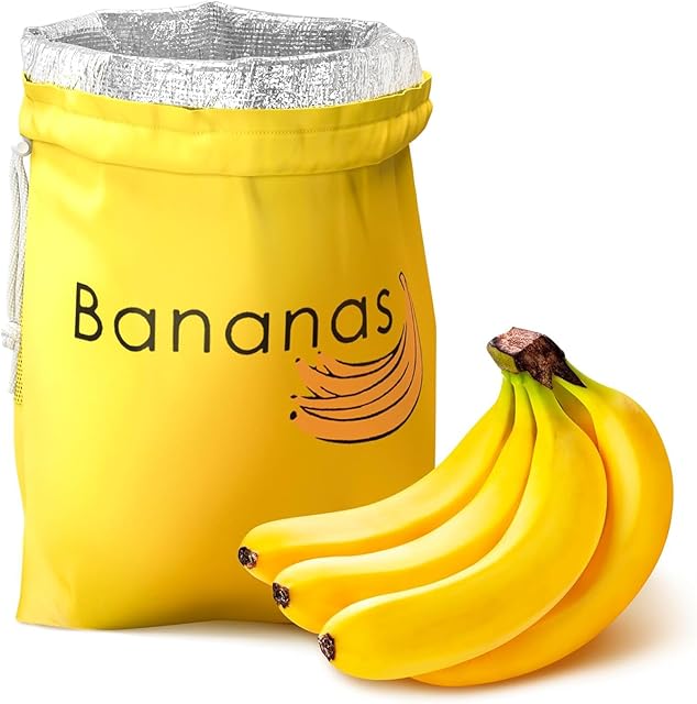 Banana Bag To Keep Bananas Fresh – Reusable Produce Saver Pouch for Fruit and Vegetable Storage – Ripening Prevention Keeper – Food Preserver Storage Bag for Longer Freshness and Shelf Life
