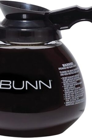 BUNN Coffee Pot Decanter/Carafe Black Regular - New Glass Design Shape - Ergonomic Handle - 12 Cup Capacity -