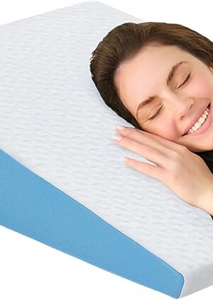 Wedge Pillow for Sleeping, 7.5" Bed Wedge After Surgery, Back Pain Relief, Memory Foam Pillow Triangle Incline Wedge for Back Support, Leg Elevation