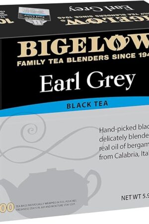 Bigelow Tea Earl Grey Black Tea, Caffeinated Tea, 100 Count Box (Pack of 1)