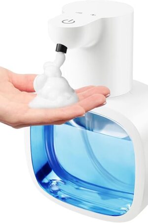 Automatic Foaming Soap Dispenser with 500ml/17oz Capacity, Touchless Soap Dispenser with 4 Level Adjustable, Rechargeable, Wall-Mounted, Waterproof for Kitchen, Bathroom, Hotel, Restaurant