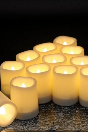 DRomance Votive Candles Tealight Flickering Candles Set of 12