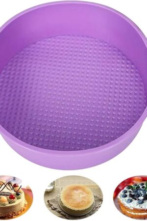 Baking Silicone 10-Inch Round Cake Pan Baking Mold, BPA Free, Non-Stick European-Grade Silicone, 2.16-Inches Deep