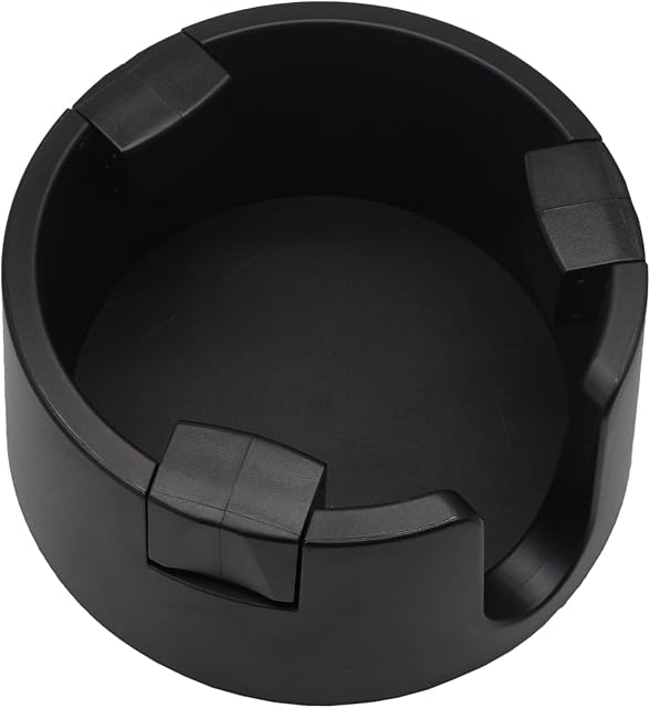 Anti Spill Cup Holder - Adjustable Plastic Drink Holder - Adhesive Desk Cup Holder for Home Office Couch Table - Black