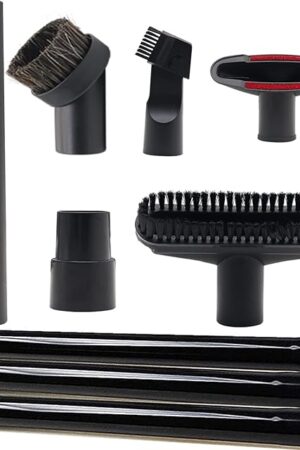 9 Pcs Vacuum Attachments Fit for Shop Vac Accessories 1 1/4" - 3 Pcs Vacuum Extension Wand, 1 1/4 inch (32 mm) & 1 3/8 inch (35 mm) Vacuum Hose Adapter, 1 1/4 inch Vacuum Cleaner Accessories Brush Kit