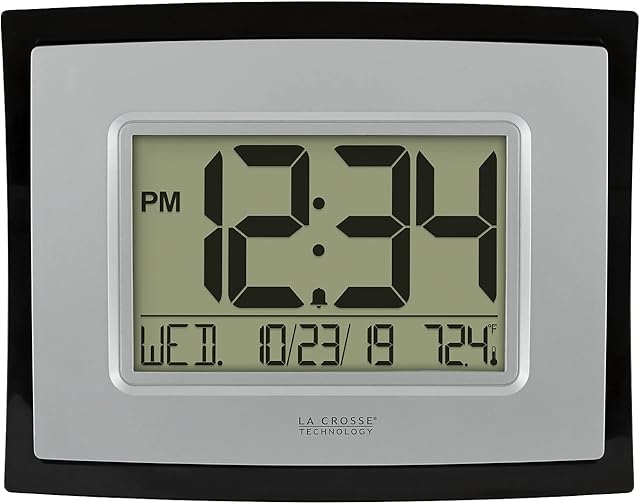 La Crosse Technology Wall/Table Clock, 6.85-inch H x 8.66-inch W x 0.95-inch D (WT-8002U) (WT-8002U-INT)