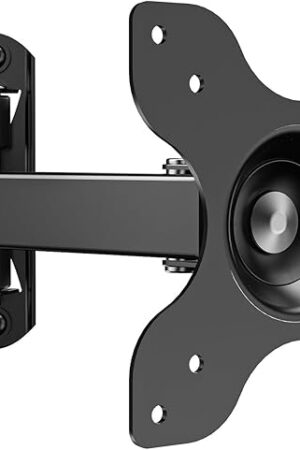 WALI TV Wall Mount Articulating LCD Monitor Full Motion 15 inch Extension Arm Tilt Swivel for Most 13 to 32 inch LED TV Flat Panel Screen with Mounting Holes up to 100x100mm (1330LM), Black
