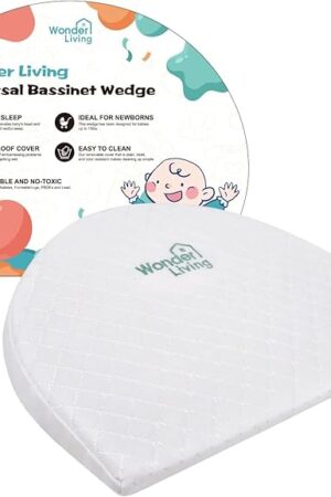Baby Wedge Pillow for Newborn, Incline, Waterproof, Pregnancy Wedge, Premium Foam with Removable Cover, 15 x 12 x 2.6 inches
