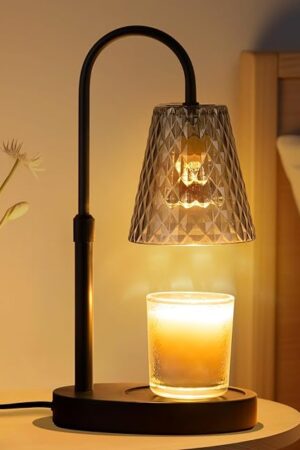 Candle Warming Lamp with Timer : Adjustable Light Level Adjustable Height Flameless and Smokeless Safety Candle Lamps - Jar Candles Home Decoration