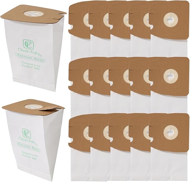 CF Clean Fairy 15Pack Vacuum Cleaner Bags Compatible with Eureka Mighty Mite 3670 3680 4100 S4170 4300-4600 5180 Series Canister Models Replacement for Eureka MM 60295A 60295B 60295C