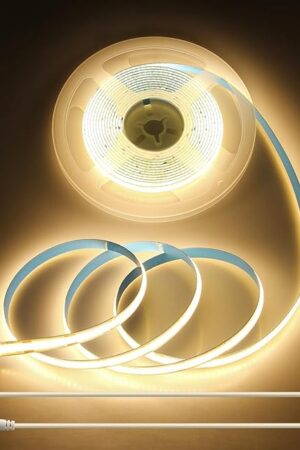 Aclorol 5V USB COB LED Strip Light 10FT/3M 960LEDs Warm White 3000K Flexible Tape Lights with Self-Adhesive Cuttable LED Light Strip for TV Backlight Closet Display Under Cabinet Home DIY Lighting